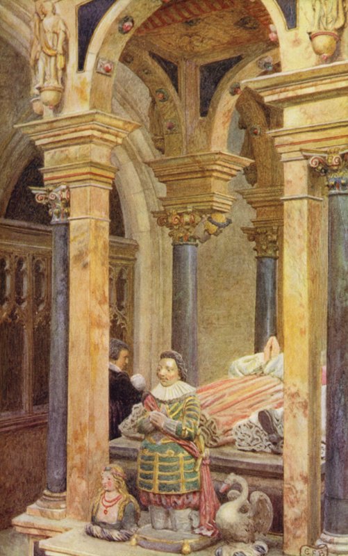 Ve beşikle mezar arasındaki dar boşluğu düşünme (renkli taş) by Eleanor Fortescue Brickdale