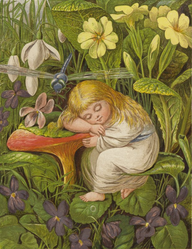 Ama o sadece bir zevk rüyasına gömüldü (renkli taş) by Eleanor Fortescue Brickdale