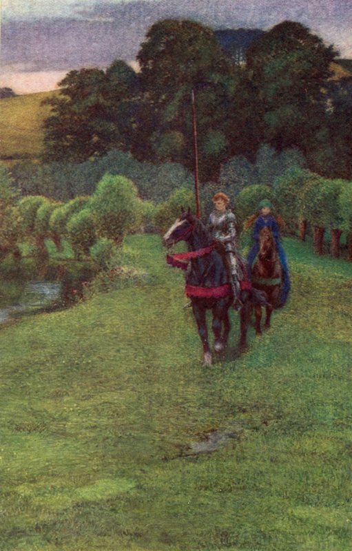 Enid çok yavaş sürdüler ve çok solgun görünüyorlardı (renkli taş) by Eleanor Fortescue Brickdale