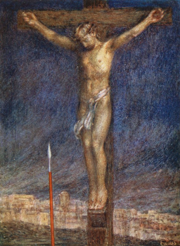 Kralın Zaferi, "Bitti" (renkli taş) by Eleanor Fortescue Brickdale