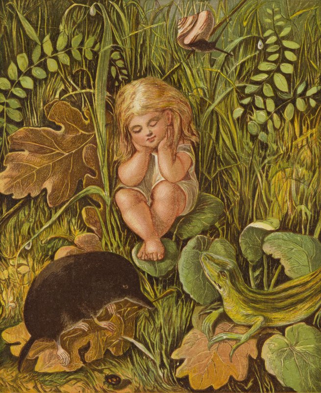 İki kötü dil (renkli taş) by Eleanor Fortescue Brickdale