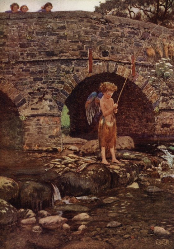Çocuk ve kör olmasına rağmen (renkli taş) by Eleanor Fortescue Brickdale