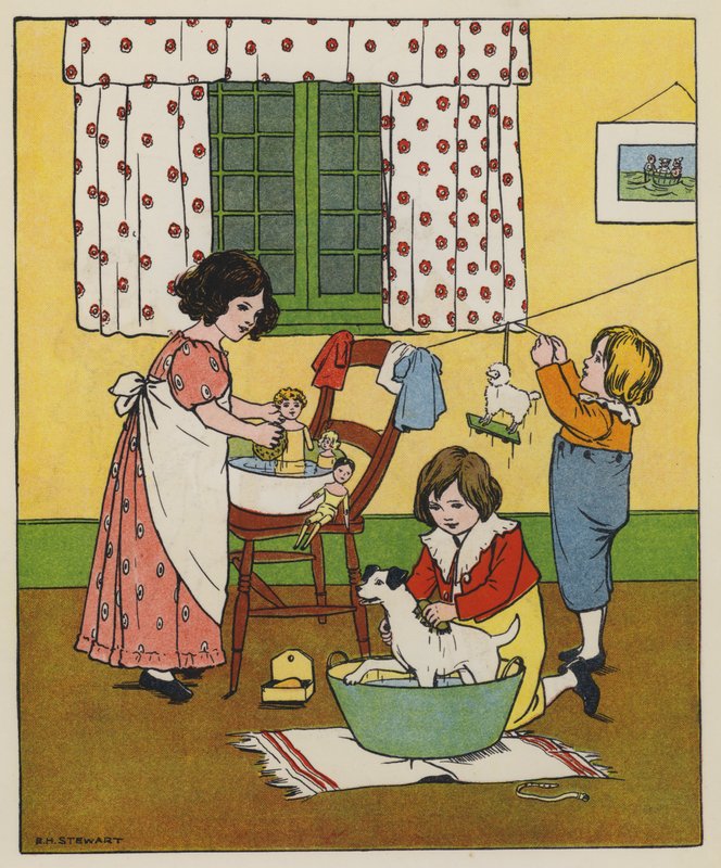 Cumartesi, Yıkama Zamanı (renkli taş) by Elise H. Stewart