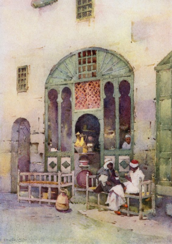 Bir Arap Kafe, Kahire (renkli taş) by Ella Du Cane