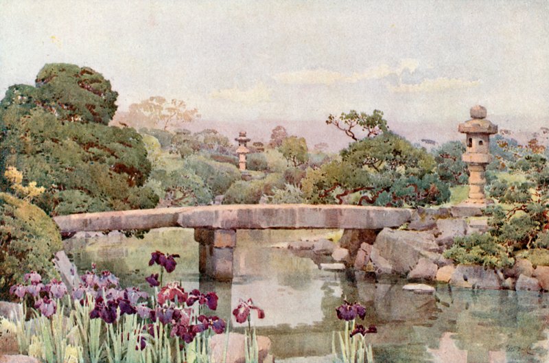 Satake Bahçesi, Tokyo (Siyah Litho) by Ella Du Cane