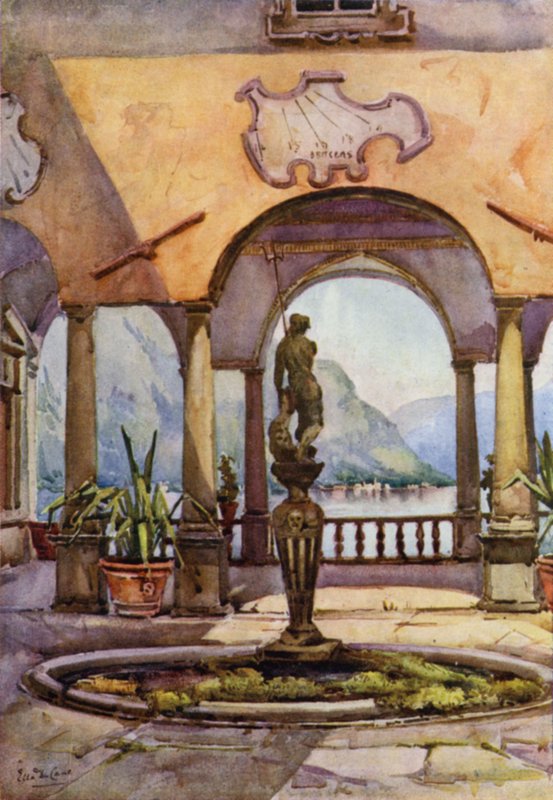 Loggia, Villa Pliniana, Como Gölü (renkli taş) by Ella Du Cane