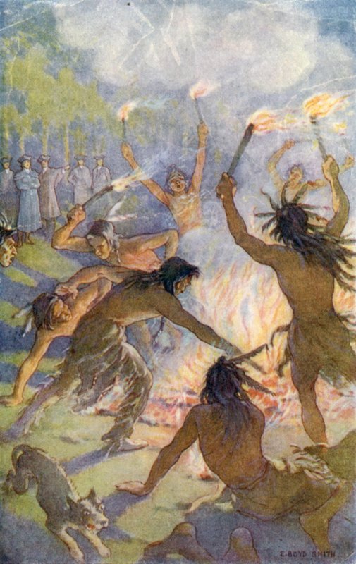 Akşam, aralarında büyük bir gürültü duyan komiserler, ne olduğunu görmek için dışarı çıkar. by Elmer Boyd Smith