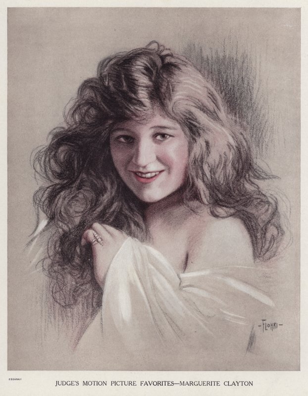 Marguerite Clayton, Amerikalı sessiz film oyuncusu (renkli taş) by Emil Flohri