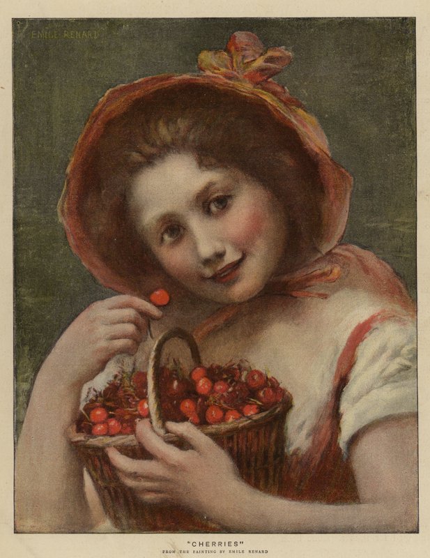 Kirazlar (kromolitho) by Emile Renard