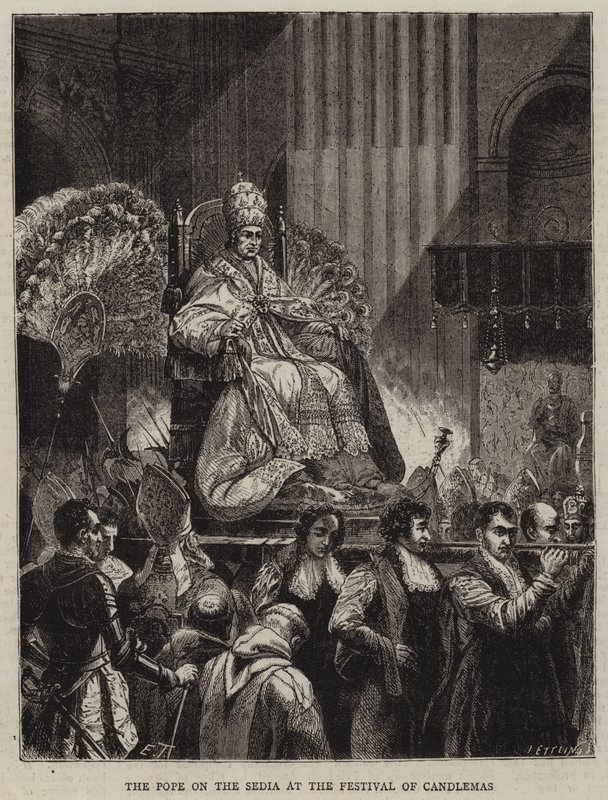 Candlemas Festivali'nde Sedia'daki Papa by Emile Theodore Therond