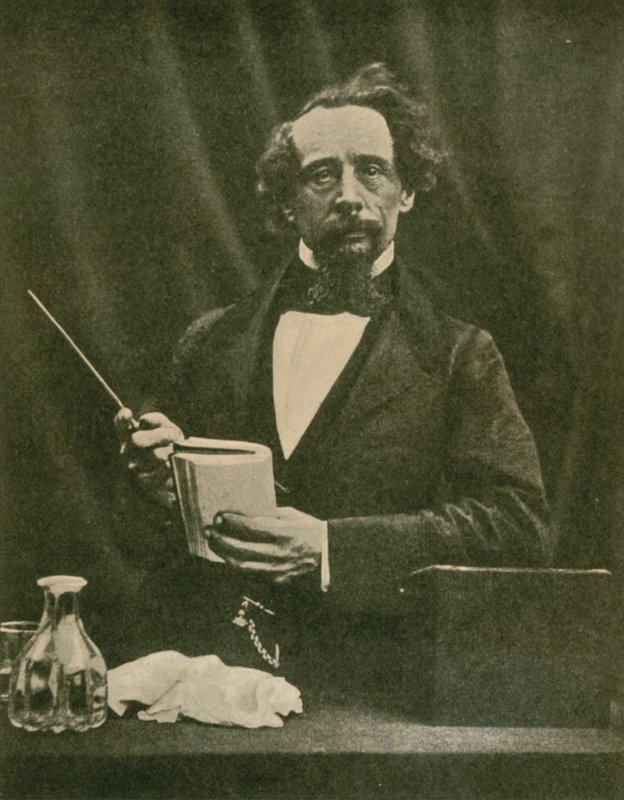 Charles Dickens, bir okuma vererek, 1859 by English Photographer