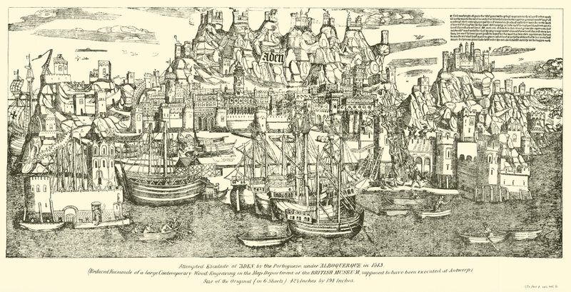 1513 yılında Alboquerque altında Portekizliler tarafından Aden Escalade girişimi by English School