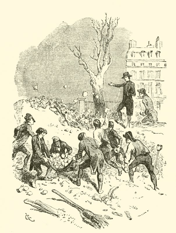 Bonaparte ve okul arkadaşları taklit dövüş düzeninde, Brienne Okulu by English School