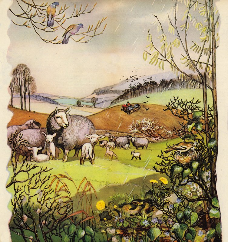 İngiliz kırsalında erken ilkbahar, İngiltere, 1960