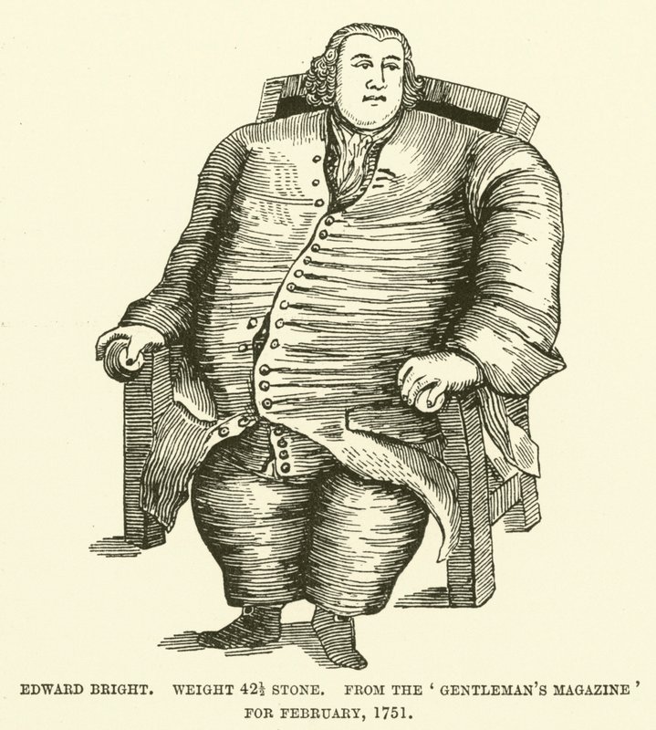 Edward Bright, ağırlığı 42 12 taş, Gentlemans Magazine