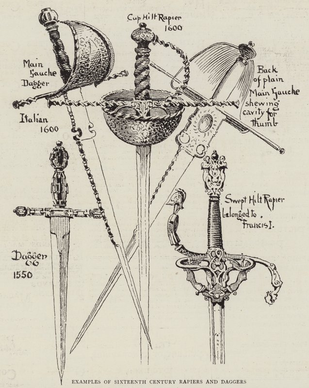 Onaltıncı Yüzyıl Rapier ve Hançer Örnekleri by English School