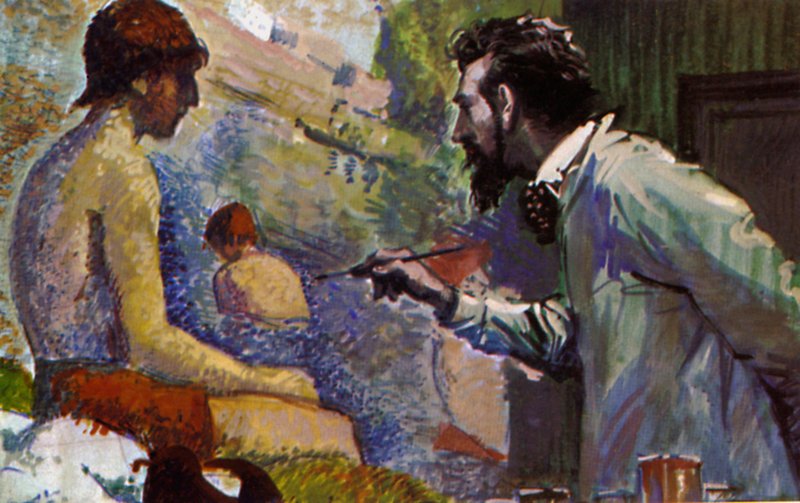 George Seurat, Bir Banyoyu resmediyor by English School