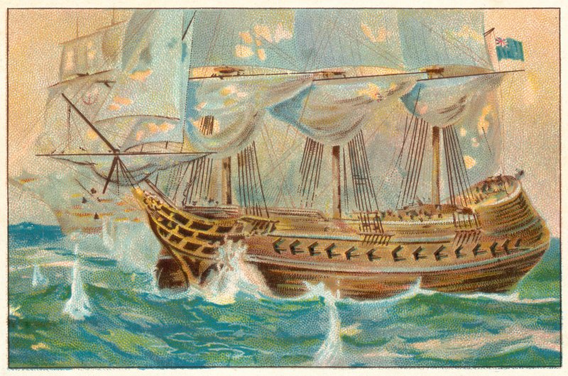HMS Shannon ve Chesapeake ile Düellosu by English School