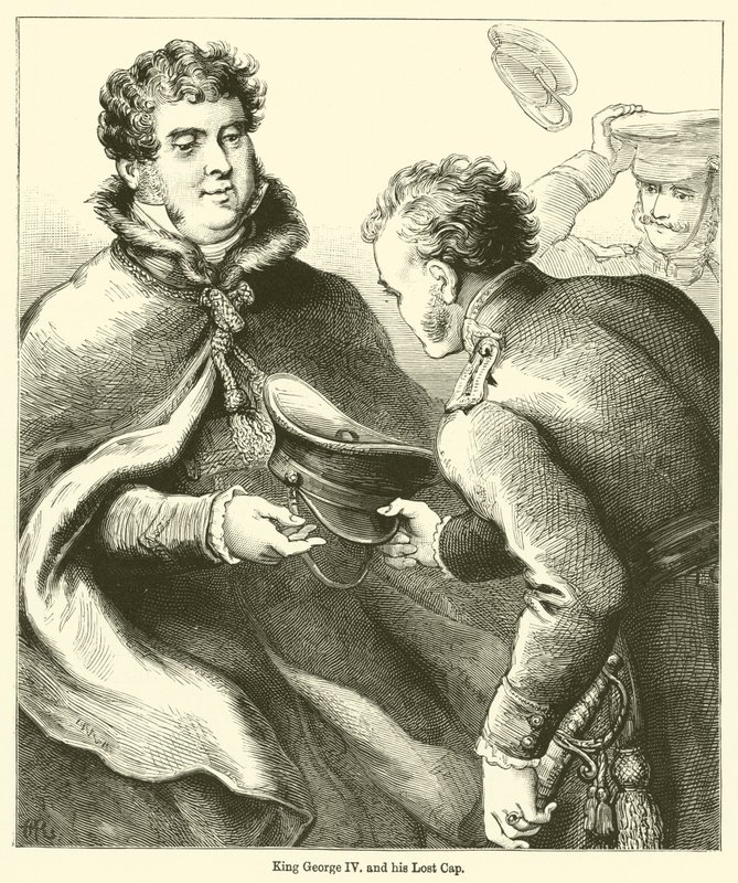 Kral George IV ve Kayıp Şapkası by English School