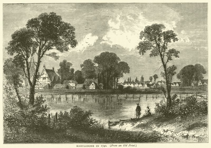 1740 yılında Marylebone, eski bir baskıdan by English School