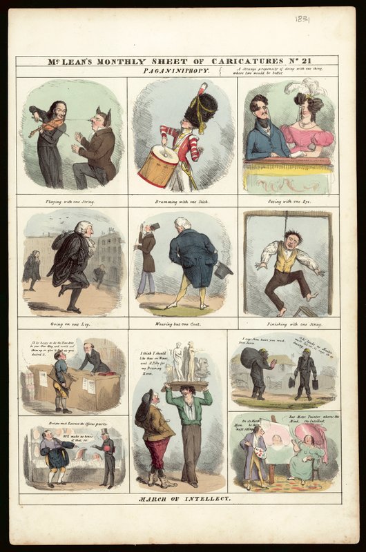 McLeans Aylık Karikatürler Sayfası, No 21 [1831] by English School