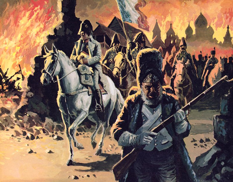 Napolyon alevler içinde Moskova