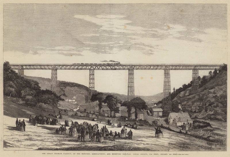 Newport, Abergavenny ve Hereford Demiryolu üzerindeki Büyük Crumlin Viyadüğü, Toplam Uzunluk, 1700 fit; Yükseklik, 200 fit by English School
