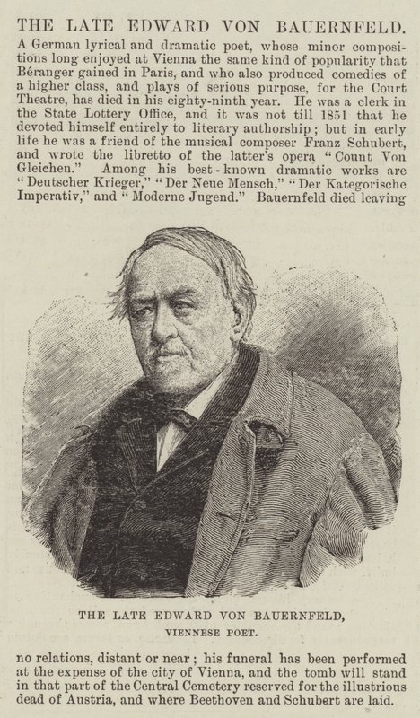 Edward von Bauernfeld, Viyanalı Şair by English School