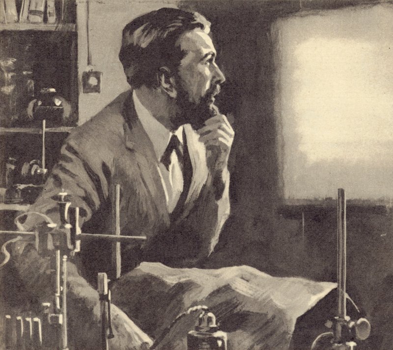 Wilhelm Röntgen, X-Işınları üzerinde çalışıyor by English School