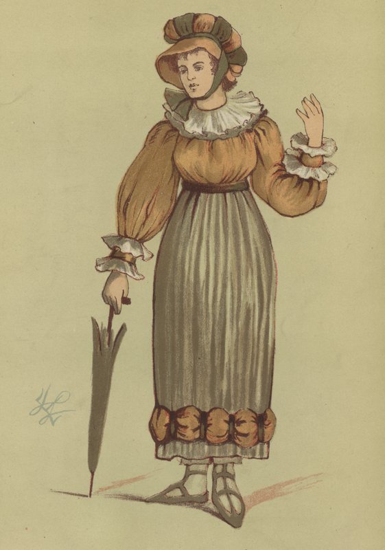 George IV saltanatının kadın kostümü, 1820 by English School