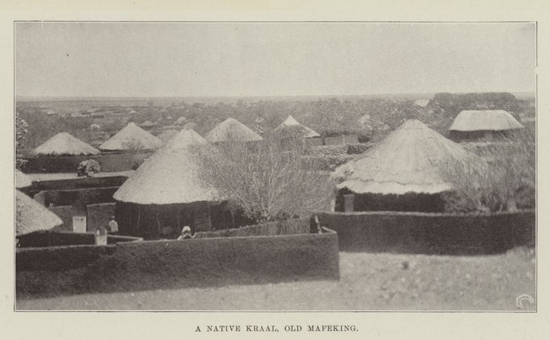Yerli Bir Kraal, Eski Mafeking by English Photographer