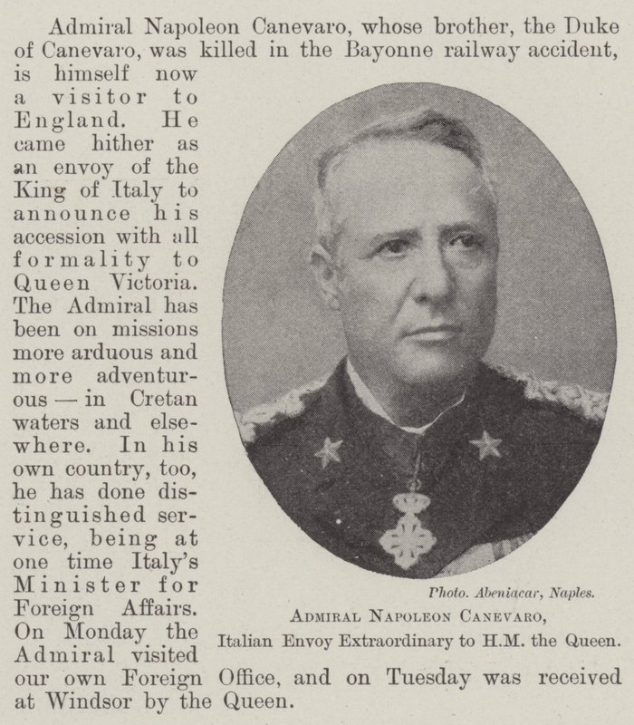 Amiral Napolyon Canevaro, HM Kraliçe