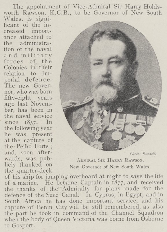 Amiral Sir Harry Rawson, Yeni Güney Galler Yeni Valisi by English Photographer