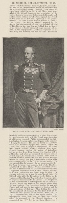 Amiral Sir Michael Culme-Seymour, Baronet by English Photographer