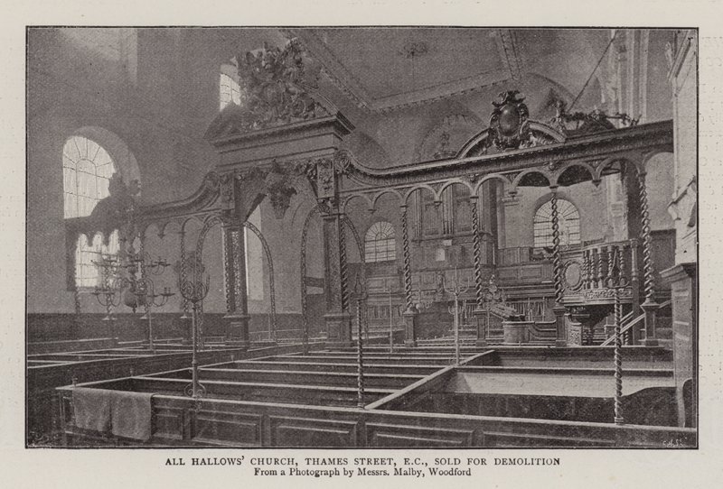 All Hallows Kilisesi, Thames Street, EC, Yıkım İçin Satıldı by English Photographer