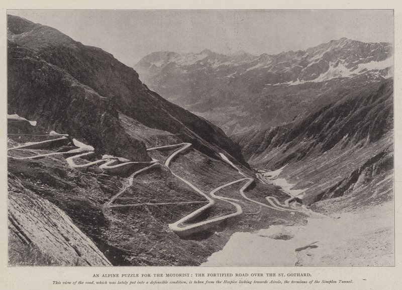 Sürücüler İçin Bir Alp Bulmacası, St Gothard Üzerindeki Müstahkem Yol by English Photographer