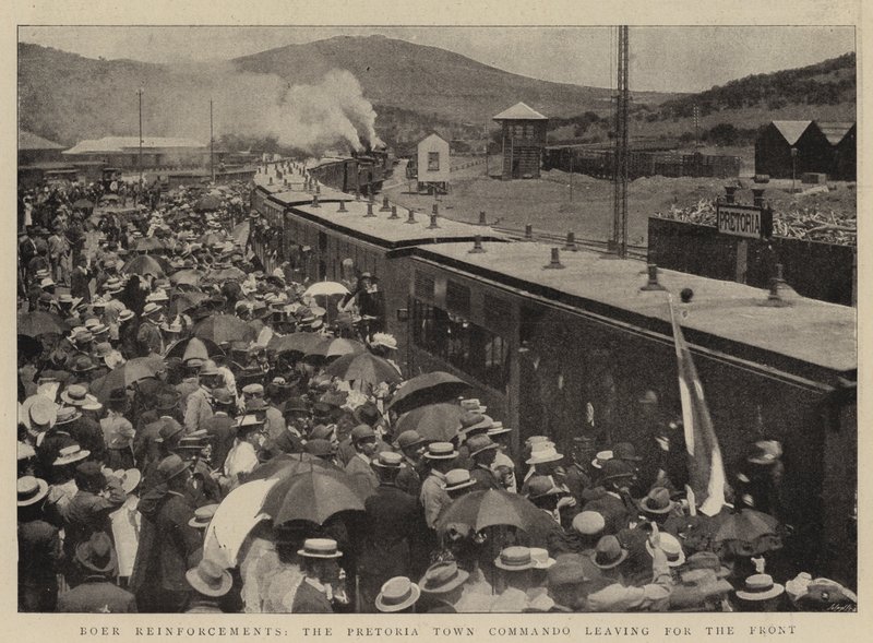 Boer Takviye Birlikleri, Pretoria Kasabası Komandoları Cepheye gidiyor by English Photographer
