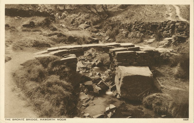 Bronte Köprüsü, Haworth Moor, Yorkshire (s/b fotoğraf) by English Photographer