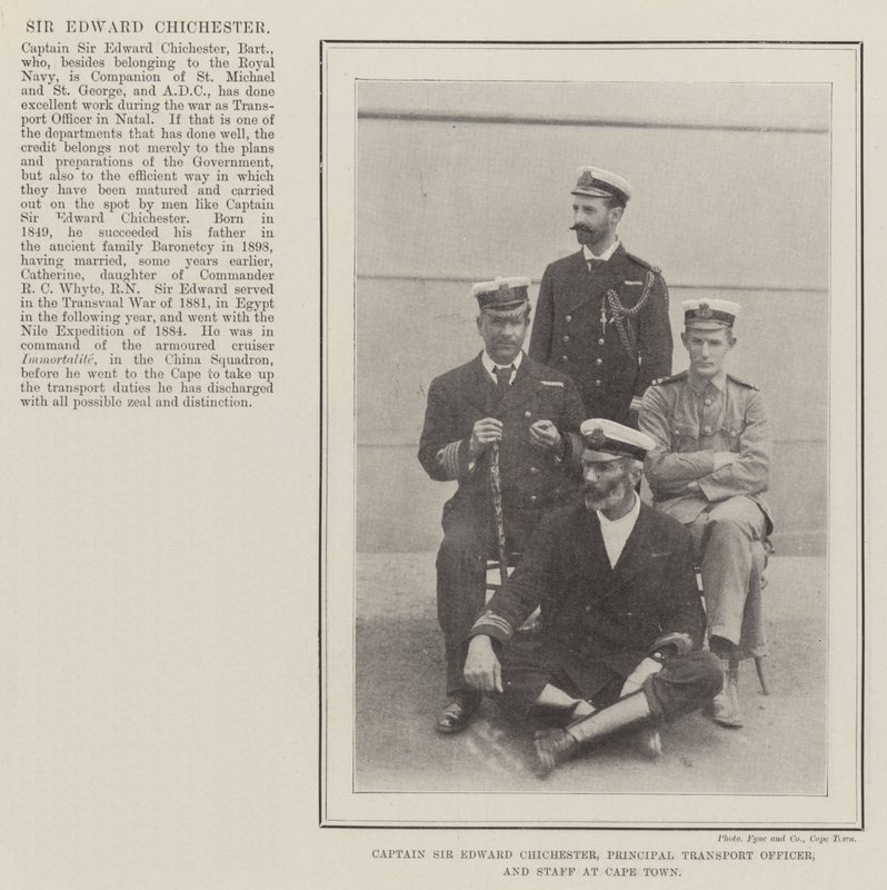 Kaptan Sir Edward Chichester, Baş Ulaştırma Görevlisi ve Cape Town Personeli by English Photographer