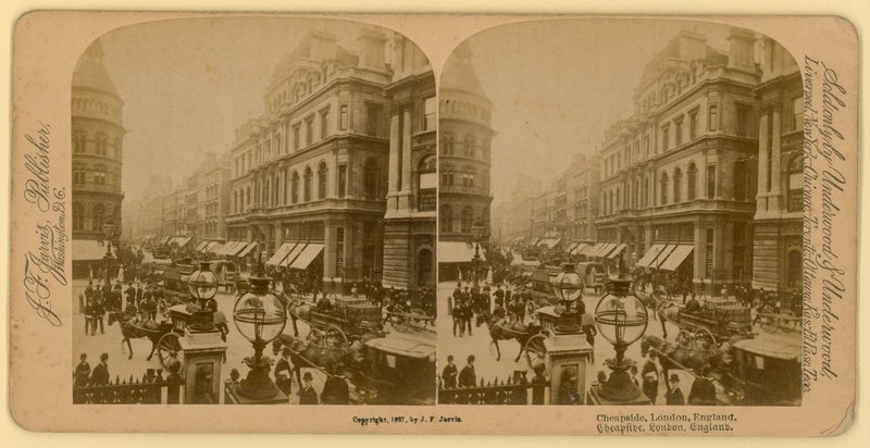Cheapside, Londra; stereoskopik görüntü by English Photographer