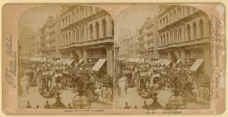 Cheapside, Londra; stereoskopik görüntü by English Photographer