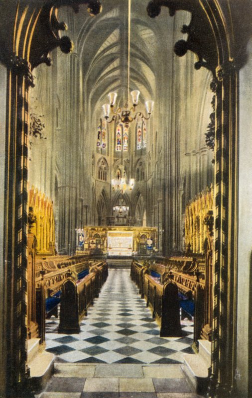 Orgun çatı katının altından koro, Westminster Abbey, Londra (fotoğraf) by English Photographer