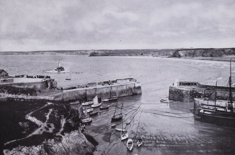 Cornwall: Newquay, Harbour (s/b fotoğraf) by English Photographer