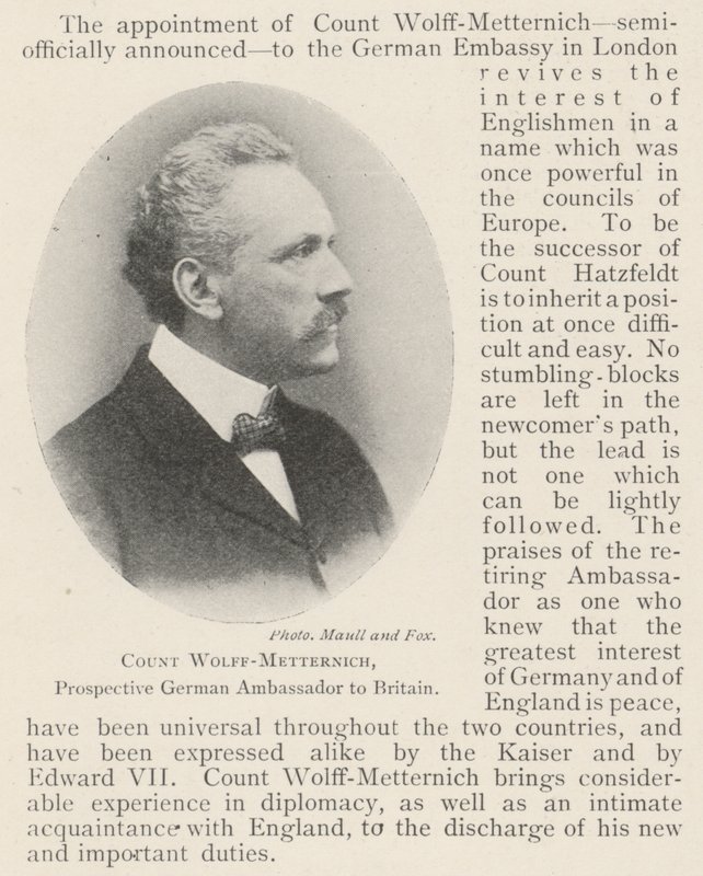 Kont Wolff-Metternich, Almanya