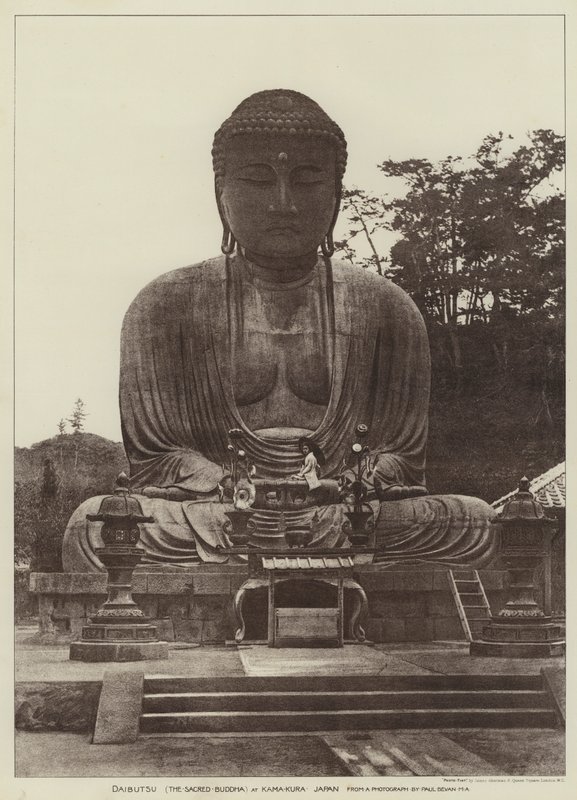 Daibutsu, Kutsal Buda, Kamakura, Japonya (s/b fotoğraf) by English Photographer