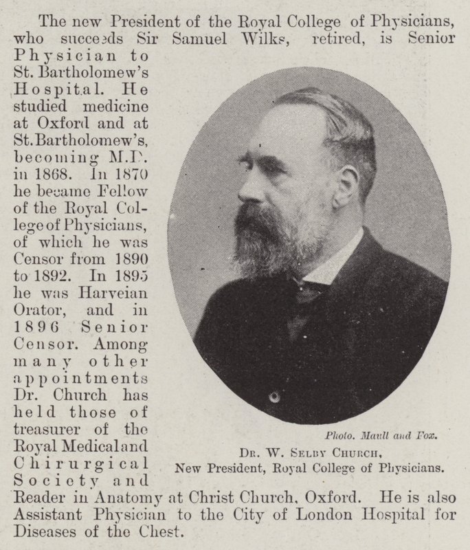 Dr W Selby Church, Yeni Başkan, Royal College of Physicians by English Photographer