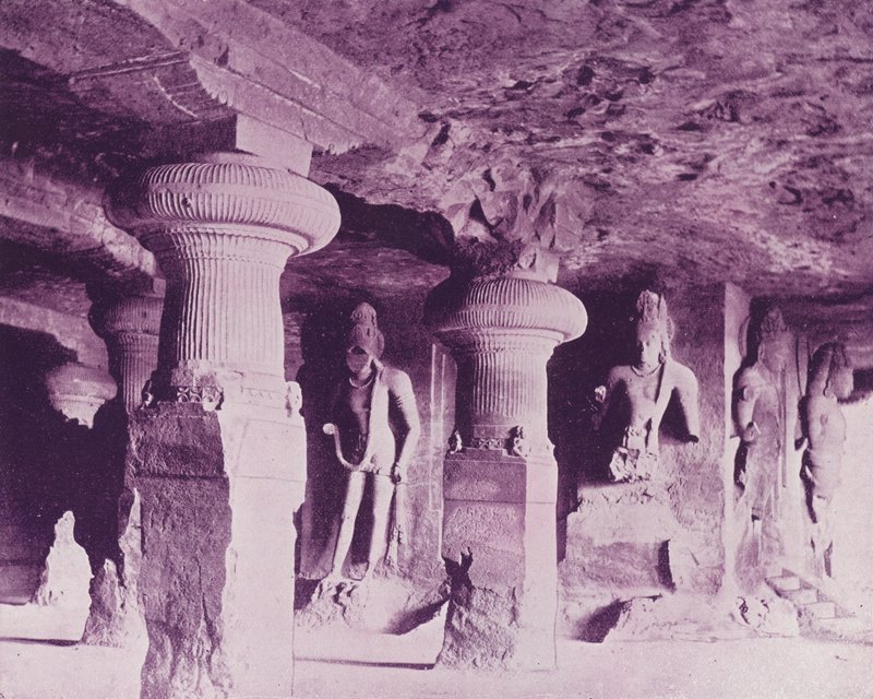 Elephanta Mağaraları, Bombay by English Photographer