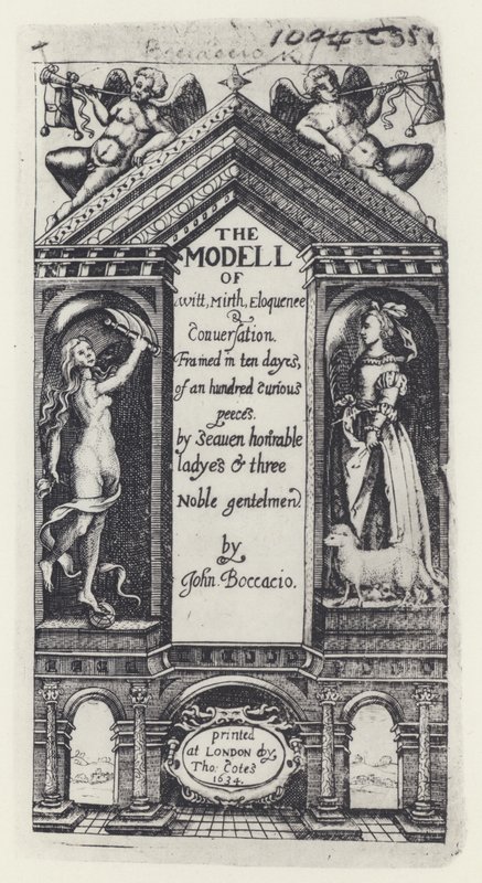 G Boccaccio, The Modell of Witt, Decameron, T Cotes for B Allen ve W Hope 1634 (s/b fotoğraf) by English Photographer