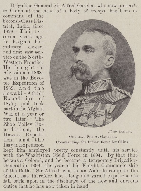 General Sir A Gaselee, Çin için Hint Kuvvetlerine komuta ediyor by English Photographer