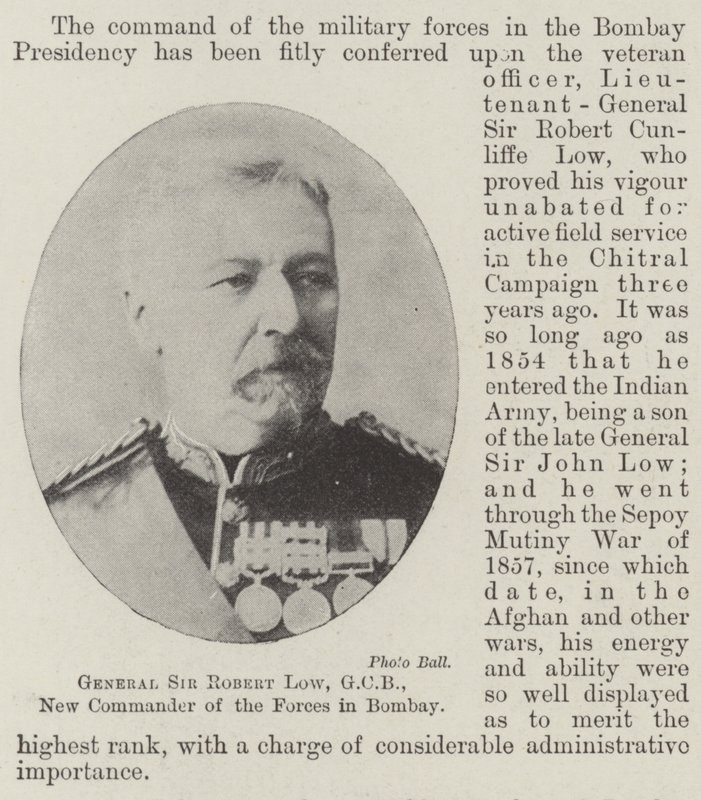 General Sir Robert Low, GCB, Bombay